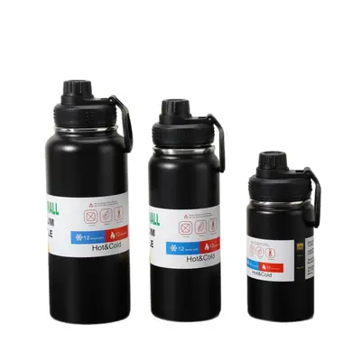 Große Thermo-Sportflasche aus Edelstahl mit Griff - 6