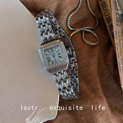 LSVTR Little Cheetah Damenuhr, luxuriöses Retro-Design, wasserdicht, mit Diamanten besetzt