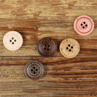 Resin Buttons with Double Ring and Imitation Bone Look for Men's Garments