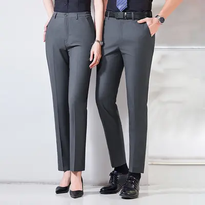 Wrinkle-Free Men's Formal Trousers, Black, Navy, Unisex Work Trousers