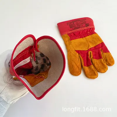 Cowhide Work Gloves, Wear-Resistant and Non-Slip