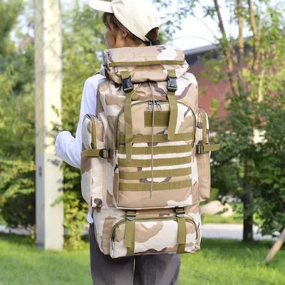 Grenzübergreifender multifunktionaler wasserdichter Rucksack Wanderrucksack Outdoor-Rucksack Camping-Bergrucksack großer Reiserucksack Tarnmuster-Rucksack