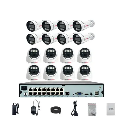 POE security camera 16-set 8 megapixel 4K high resolution night vision recording indoor home monitor camera - 12