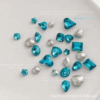Irregular Heart-Shaped Long Octagonal Earrings, Sparkling Diamond Look - 7