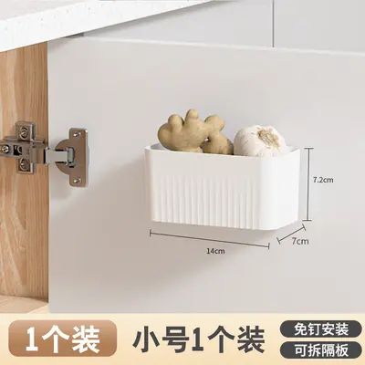 Kitchen cabinet door interior organizer box, adhesive, no drilling - 8