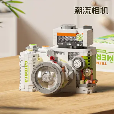 Retro DSLR Kamera Yapı Blok Modeli Çocuk Eğitici Oyuncak Kız Doğum Günü Hediyesi - 8