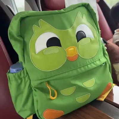 Cute Cartoon Duolingo Student Backpack Large Capacity - 3