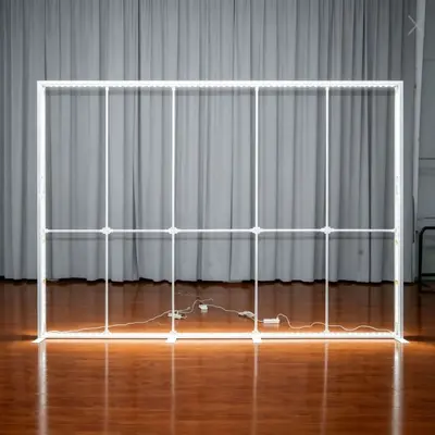 Vertical LED Light Box Fabric Display Stand for Exhibitions