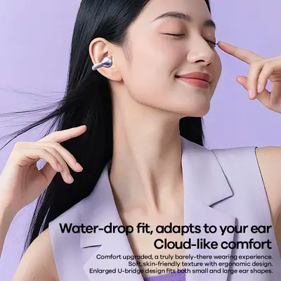 REMAX Açık Tip Kulak Klipsi Bluetooth Kulaklık AI Akıllı Çeviri OWS Kulak İçine Girmeden Gerçek Kablosuz Kulaklık W29AI