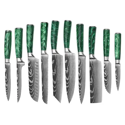Şam desenli Japon santoku mutfak bıçak seti 3 parça - 6