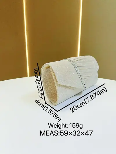 Sparkling Rhinestone Small Envelope Clutch for Evening Events - 6