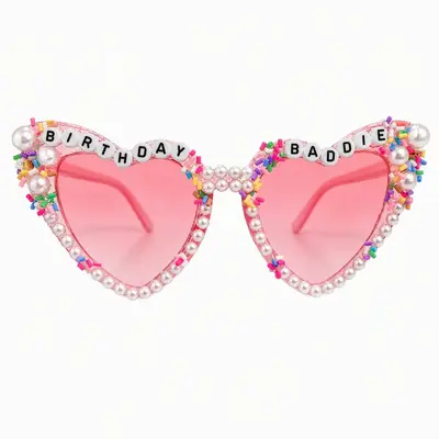Birthday Sunglasses with Pearl Heart Frames - 8