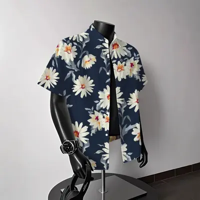 Hong Kong style vintage Hawaiian American short sleeve floral shirt men's summer casual trendy beach couple shirt - 12
