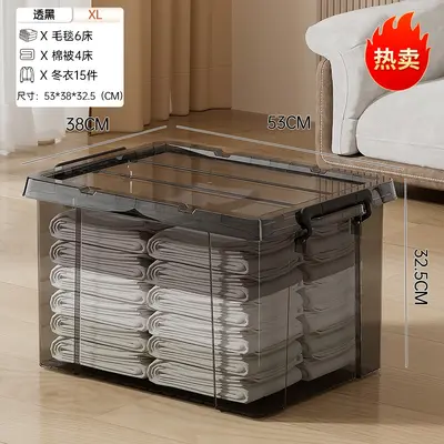 Clothing storage box with lid, clear, large capacity - 11