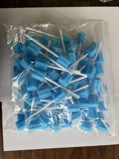 Disposable Oral Care Massage Sponge Sticks, 100 Pcs Bag, Disinfected - 10