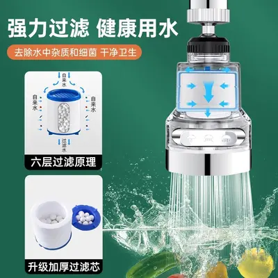Kitchen Faucet Filter Nozzle with Splash-Proof Extension Adapter and Universal Water Purif - 4
