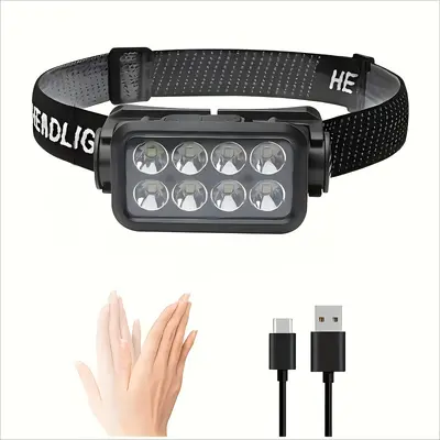 8-LED-Stirnlampe, multifunktional, tragbar, starkes Licht - 7