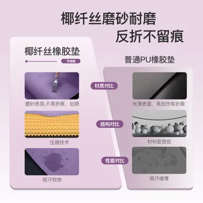 现货新品80cm加宽轻便瑜伽垫磨砂PU天然橡胶防滑耐磨家用运动垫