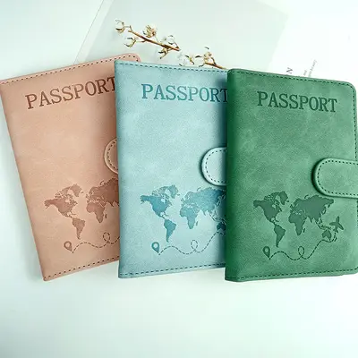 Sınır ötesi popüler deri kılıf pasaport tutucu hazır PU deri RFID pasaport çantası çok fonksiyonlu SIM kart belge çantası