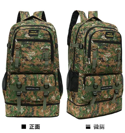 Rucksack zur grenzüberschreitenden Erweiterung, strapazierfähiger Retro-Rucksack, extra großer Wanderrucksack, Arbeitsreise-Camping-Gepäcktasche - 9