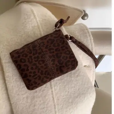 Women's Suede Coin Purse, Neck-Strap Mini Bag with ID Card Slot, Korean Style 2026