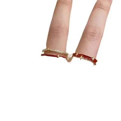 Doppellagiger roter Sternring, verstellbar - 5
