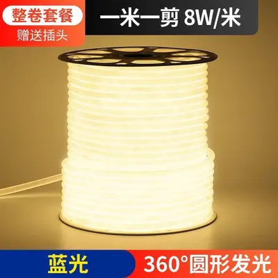 220V Esnek LED Işık Şeridi Ağaca Sarılabilir LED Işık Şeridi Yuvarlak Açık Hava Su Geçirmez Neon Işık Atmosfer Reklamı Aydınlatma Şeridi - 7