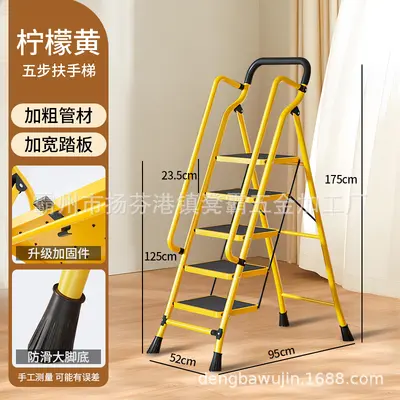 Katlanır teleskopik merdiven, tabureli ve tutamaklı, ev tipi - 13