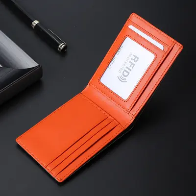 Ultradünne Herrengeldbörse aus echtem Leder mit RFID-Schutz - 8