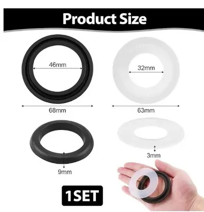 Rubber and Silicone Gasket for Geberit Compatible Drain Valve, Toilet Tank - 2