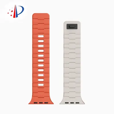 Hermes-Pattern Silicone Magnetic Strap for Apple Watch 4-9 and S10 - 8