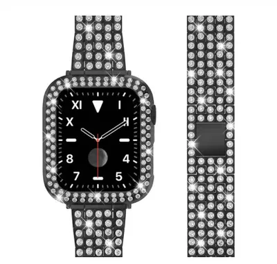 Metal Diamond-Studded Band for Apple Watch 12345678, Full Diamond Five-Bead Style - 7