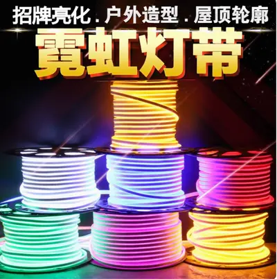 24V neon light strip LED light strip outdoor waterproof flowing water light strip low voltage high brightness silicone light strip - 9