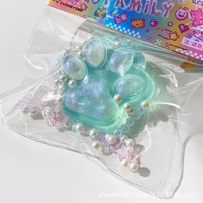Transparent Cat Paw Soft Toy, Ultra-Soft TPR Silicone Plush with Muddy Texture - 8