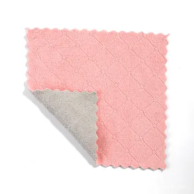 Double-sided two-color coral velvet cleaning cloth dishwashing cloth household cloth cleaning cloth scrubbing pad home store cloth