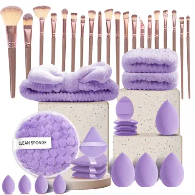 40-Piece Makeup Brush and Beauty Tool Set with Beauty Blender and Face Puff - 11