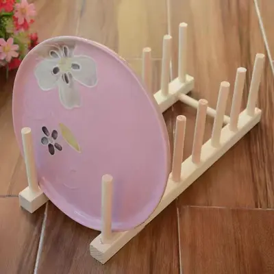 Manufacturer Ready Wholesale Wooden Tableware Set Drying Rack Wooden Plate Rack Plate Holder Kitchen Storage Drying Rack