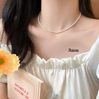Shijia inci kolye kadın niş erişilebilir lüks tasarım üst düzey moda zarif köprücük kemiği zincir kolye kazak zinciri boncuk zinciri