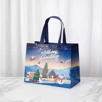 Kaschierte Weihnachts-Vliestragetasche mit 3D-Geschenkdesign - 10
