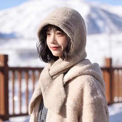 Women's Winter Knit Beanie and Scarf Set, Warm and Cold-Proof - 11
