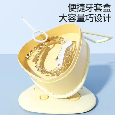 Portable Aligner Case with Mirror, Clear Retainer Storage Box for Adults - 2