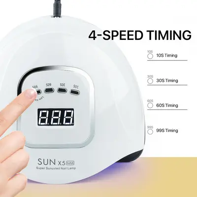 SUNx5 MAX Jel Oje ve Tırnak Uzatma İçin UV Lambası, Hızlı Kuruyan Tırnak Kürleme Jel Lambası.