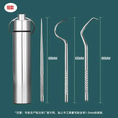 304 stainless steel tooth cleaning tool non-metal toothpick crochet stick portable oral dental cleaning tool set - 7
