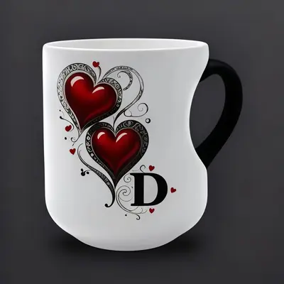 Heart-Pattern Black Color-Changing Ceramic Coffee Mug - 9