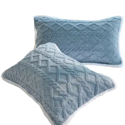 Kissenbezug-Set aus Milchfleece, 2er-Pack, Korallenfleece, 48 x 74 cm