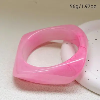 3件套欧美晕染咖色手镯树脂女士弧形手环环形不规则几何型手饰
