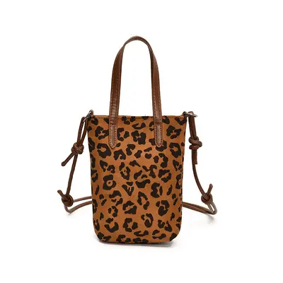 Retro Leopard Print Suede-Look Small Square Crossbody Bag for Women - 7