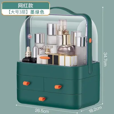 Double-door cosmetics storage box with drawers - 10