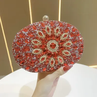 Strass-Sonnenblumen-Abendtasche, vollständig mit Strass besetzt - 10