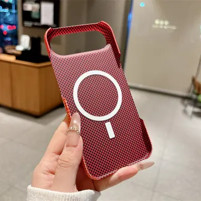iPhone 17 Kevlar carbon fiber magnetic case compatible with 16, 15 Pro Max